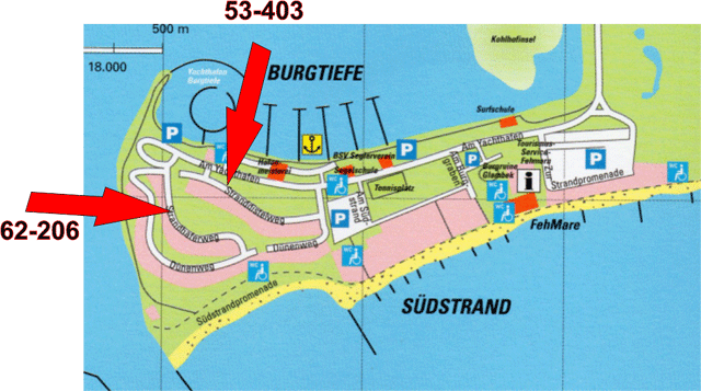 Landkarte Burgtiefe Südstrand Fehmarn