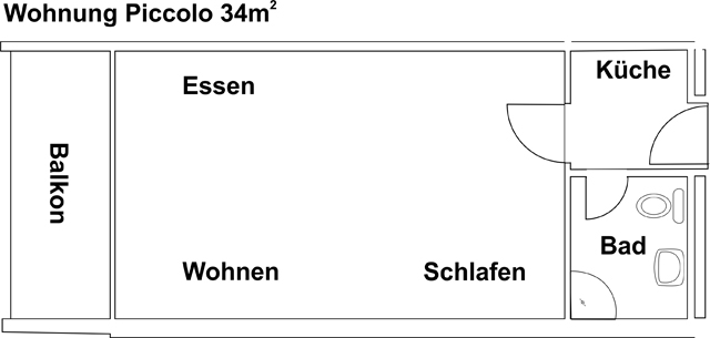 Grundriss Ferienwohnung Piccolo Seiss Fehmarn Südstrand