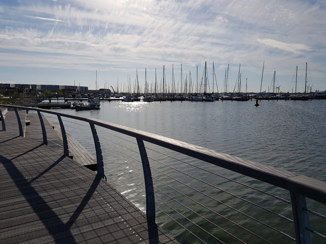 Blick auf Segelboote Yachthafen Burgtiefe Fehmarn